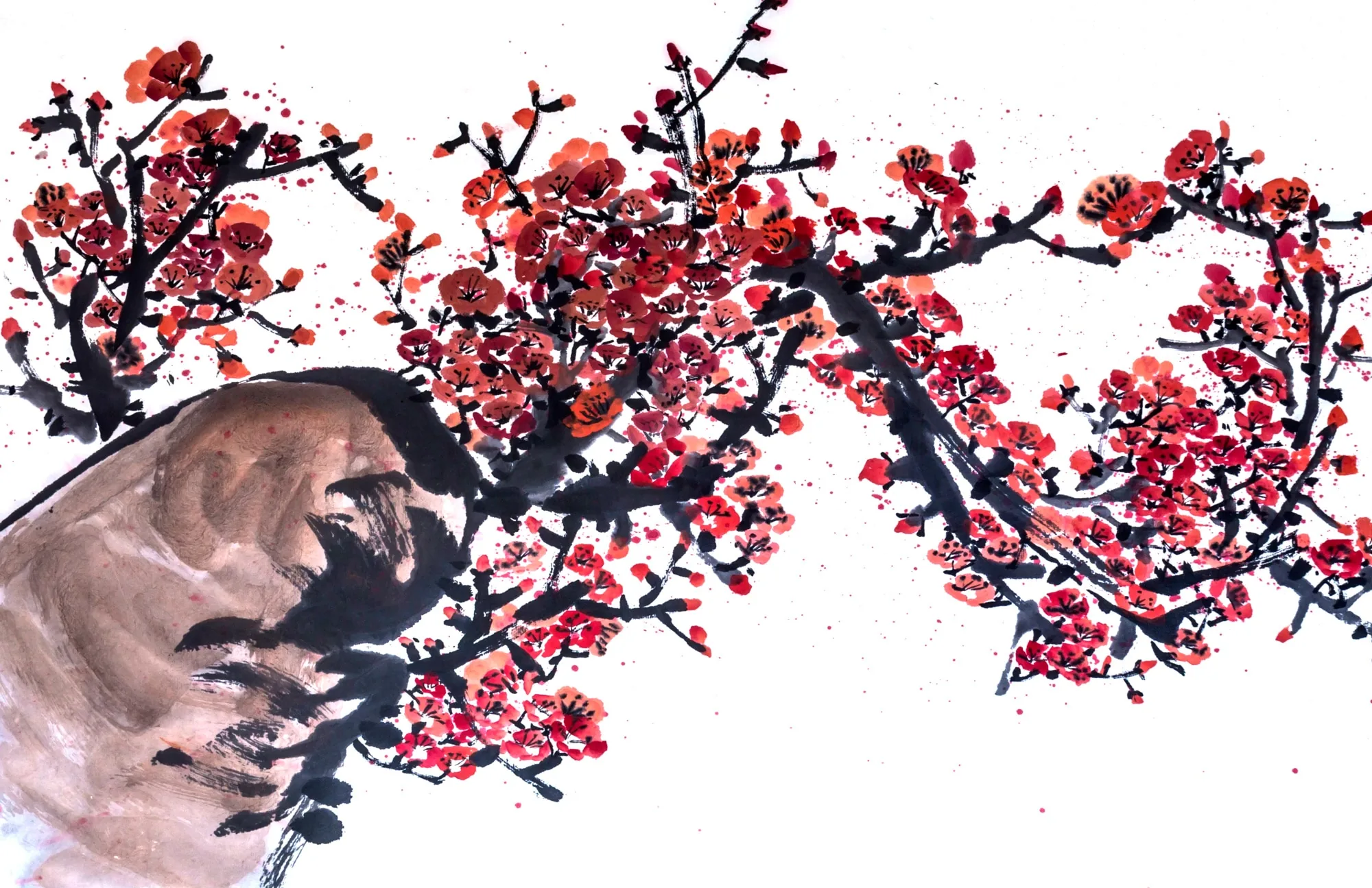 Ink Painting Afternoon — brush and ink on paper in a Kyoto studio